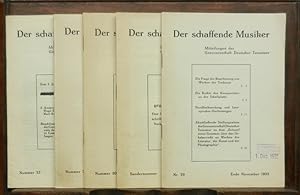 Der schaffende Musiker. Mitteilungen der Genossenschaft Deutscher Tonsetzer. Konvolut von 6 Hefte...