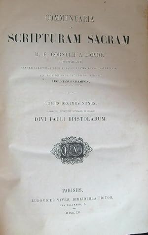 Seller image for Commentaria in Scripturam Sacram R.P. Cornelii a lapide Tomus decimus nonus for sale by Librodifaccia