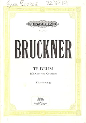 Seller image for Te Deum: Fur Vier Solostimmen Chor Und Orchester for sale by M Godding Books Ltd