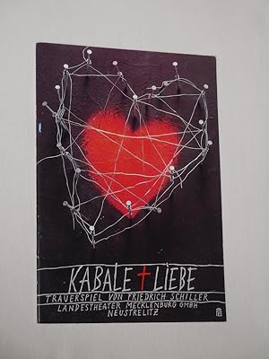 Imagen del vendedor de Programmheft Landestheater Mecklenburg Neustrelitz 1993/94. KABALE UND LIEBE von Schiller. Regie: Peter Ldi, techn. Direktion: Reinhard Schumann. Mit Dirk Schfer (Ferdinand), Angelika Hart (Luise), Klaus-Dieter Ulrich, Gerhard Khling, Heide Domanowski, Wolfgang Wagner, Dietmar Lahaine, Bettina Mahr, Jana Rudwill, Dieter Unruh a la venta por Fast alles Theater! Antiquariat fr die darstellenden Knste