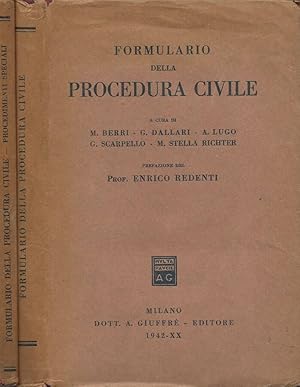 Imagen del vendedor de Formulario della Procedura Civile. Vol. I e Vol. II a la venta por Biblioteca di Babele