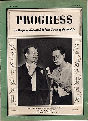 Seller image for Progress, A Magazine Devoted to New Items Of Daily Life: Volume I, Number I. March, 1937 for sale by Recycled Books & Music