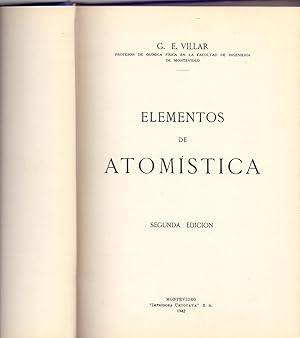 Seller image for ELEMENTOS DE ATOMISTICA for sale by Libreria 7 Soles