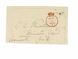 Bild des Verk�ufers f�r Holograph Cover with the SIGNATURE of the Lord High Chancellor of Great Britain ROBERT ROLFE, 1ST BARON CRANWORTH. zum Verkauf von Blue Mountain Books & Manuscripts, Ltd.