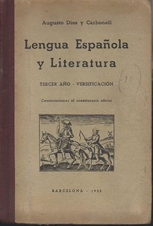 Imagen del vendedor de LENGUA ESPAOLA Y LITERATURA. TERCER AO-VERSIFICACIN. a la venta por Books Never Die