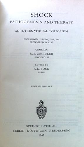 Bild des Verk�ufers f�r Shock. Pathogenesis and Therapy. An International Symposium; zum Verkauf von books4less (Versandantiquariat Petra Gros GmbH & Co. KG)