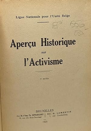 Image du vendeur pour Aperu historique sur l'activisme mis en vente par crealivres