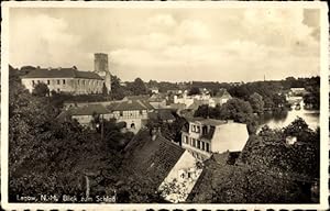 Ansichtskarte / Postkarte Lagow Neumark Ostbrandenburg, Ortsansicht mit Schloss