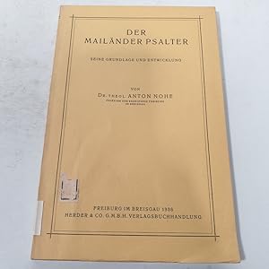 Seller image for Der Mail�nder Psalter. Seine Grundlage und seine Entwicklung. for sale by Antiquariat Bookfarm