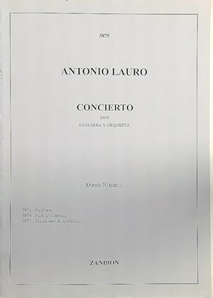 Imagen del vendedor de Antonio Lauro - Concierto para Guitarra y Orquesta a la venta por Librodifaccia