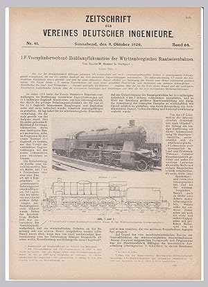 1F-Vierzylinderverbund-Heißdampflokomotive der Württembergischen Staatseisenbahnen. Von Baurat W....