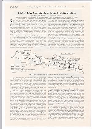 Fünfzig Jahre Staatseisenbahn in Niederländisch-Indien. Von Dipl.-Ing. Krähling, Bandung (Java). ...