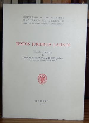 Imagen del vendedor de TEXTOS JURIDICOS LATINOS a la venta por Fbula Libros (Librera Jimnez-Bravo)