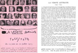 LA VÉRITÉ LETTRISTE 1945/1973