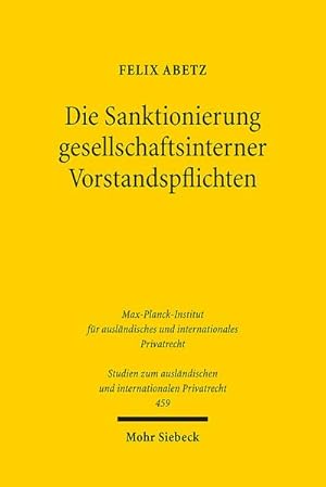 Seller image for Die Sanktionierung gesellschaftsinterner Vorstandspflichten for sale by Rheinberg-Buch Andreas Meier eK