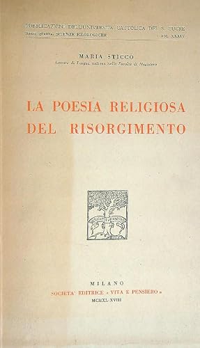 Bild des Verk�ufers f�r La poesia religiosa del risorgimento zum Verkauf von Librodifaccia