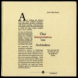 Seller image for ber Interpretation von Architektur. for sale by Antiquariat  Jrgen Fetzer