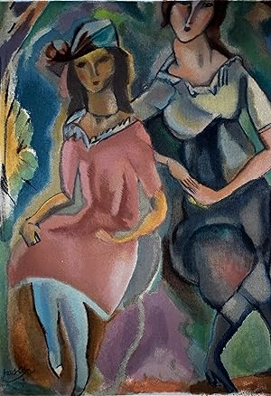 Seller image for Jules Pascin - Les Deux Jeune Filles - Lithograph for sale by Kees van Dongen - Art