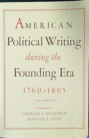 Bild des Verkufers fr American Political Writing During the Founding Era, 1760-1805, Vol. 2 zum Verkauf von Librodifaccia