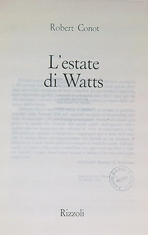 Bild des Verkufers fr L'estate di Watts zum Verkauf von Librodifaccia