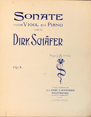 Bild des Verkufers fr Sonate voor viool en piano. Op. 4 [2e druk] zum Verkauf von Paul van Kuik Antiquarian Music