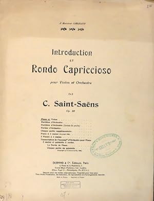 Seller image for Introduction et rondo capriccioso pour violon et orchestre. Op. 28. Piano et violon for sale by Paul van Kuik Antiquarian Music