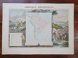 GRAVURE COULEURS - ATLAS NATIONAL LEVASSEUR - 1850 - AMERIQUE MERIDIONALE