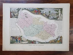 GRAVURE COULEURS - ATLAS NATIONAL LEVASSEUR - 1850 - DEPARTEMENT DE LA SOMME