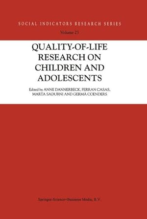 Immagine del venditore per Quality-of-Life Research on Children and Adolescents venduto da AHA-BUCH GmbH