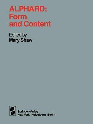 Immagine del venditore per Alphard: Form and Content : Form and Content venduto da AHA-BUCH GmbH