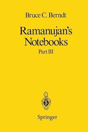 Seller image for Ramanujans Notebooks : Part III for sale by AHA-BUCH GmbH
