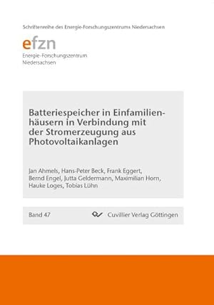 Imagen del vendedor de Batteriespeicher in Einfamilienhusern in Verbindung mit der Stromerzeugung aus Photovoltaikanlagen a la venta por AHA-BUCH GmbH