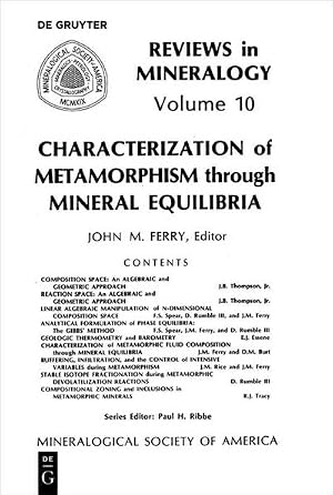 Bild des Verk�ufers f�r Characterization of Metamorphism through Mineral Equilibria zum Verkauf von AHA-BUCH GmbH