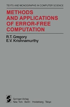 Bild des Verkufers fr Methods and Applications of Error-Free Computation zum Verkauf von AHA-BUCH GmbH