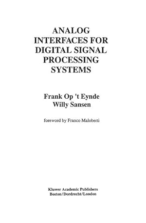 Bild des Verkufers fr Analog Interfaces for Digital Signal Processing Systems zum Verkauf von AHA-BUCH GmbH