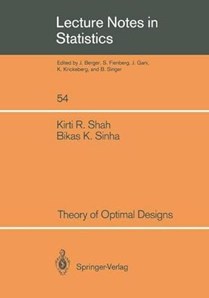 Seller image for Theory of Optimal Designs for sale by AHA-BUCH GmbH