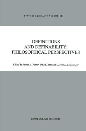 Bild des Verk�ufers f�r Definitions and Definability: Philosophical Perspectives zum Verkauf von AHA-BUCH GmbH