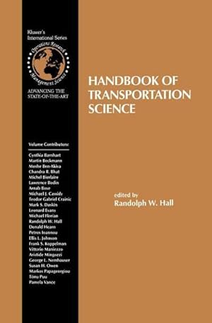 Seller image for Handbook of Transportation Science for sale by AHA-BUCH GmbH