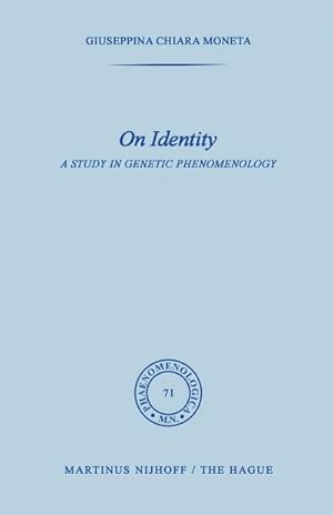 Immagine del venditore per On Identity : A Study in Genetic Phenomenology venduto da AHA-BUCH GmbH