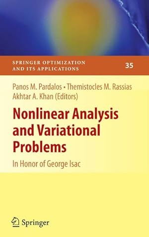 Bild des Verk�ufers f�r Nonlinear Analysis and Variational Problems : In Honor of George Isac zum Verkauf von AHA-BUCH GmbH