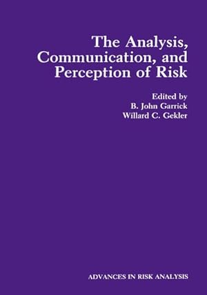 Imagen del vendedor de The Analysis, Communication, and Perception of Risk a la venta por AHA-BUCH GmbH