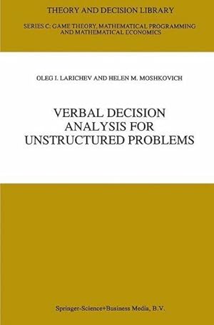 Immagine del venditore per Verbal Decision Analysis for Unstructured Problems venduto da AHA-BUCH GmbH