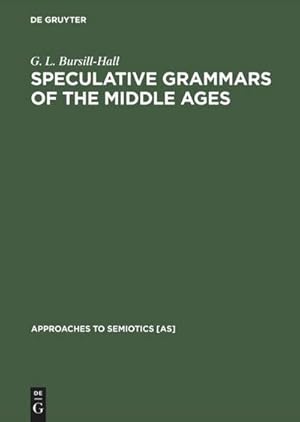 Bild des Verk�ufers f�r Speculative Grammars of the Middle Ages : The Doctrine of "Partes Orationis" of the Modistae zum Verkauf von AHA-BUCH GmbH