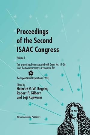 Imagen del vendedor de Proceedings of the Second ISAAC Congress : Volume 1: This project has been executed with Grant No. 1156 from the Commemorative Association for the Japan World Exposition (1970) a la venta por AHA-BUCH GmbH