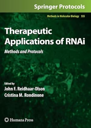 Bild des Verkufers fr Therapeutic Applications of RNAi : Methods and Protocols zum Verkauf von AHA-BUCH GmbH