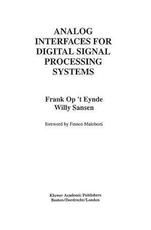 Bild des Verkufers fr Analog Interfaces for Digital Signal Processing Systems zum Verkauf von AHA-BUCH GmbH