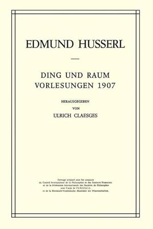 Bild des Verkufers fr Ding und Raum : Vorlesungen 1907 zum Verkauf von AHA-BUCH GmbH