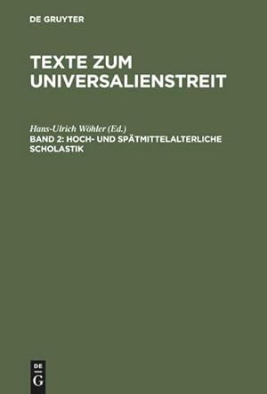 Bild des Verkufers fr Hoch- und sptmittelalterliche Scholastik : Lateinische Texte des 13.15. Jahrhunderts zum Verkauf von AHA-BUCH GmbH