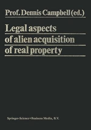 Bild des Verkufers fr Legal Aspects of Alien Acquisition of Real Property zum Verkauf von AHA-BUCH GmbH