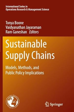 Imagen del vendedor de Sustainable Supply Chains : Models, Methods, and Public Policy Implications a la venta por AHA-BUCH GmbH